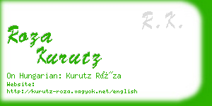 roza kurutz business card